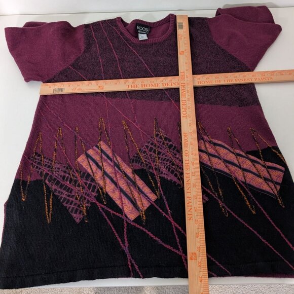 Koos Of Course Artsy Tunic Sweater Womens Size 1X Purple Wool Blend Pullover - Picture 7 of 9